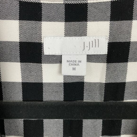 J.Jill Black&White Gingham Tunic Shift Dress Sz.M - Picture 7 of 14